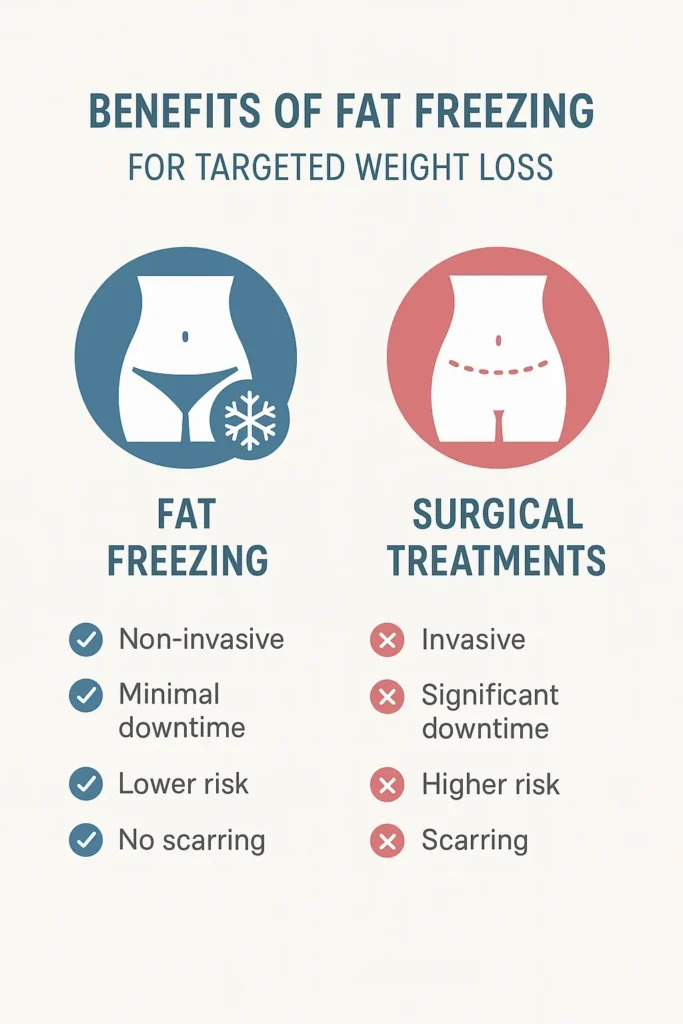 graphic showing the benefits of fat freezing East Sussex