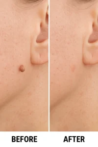 Skin tags removal East Sussex before and after