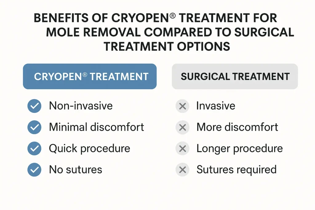 Benefits of facial mole removal East Sussex - call our team today to book a consultation
